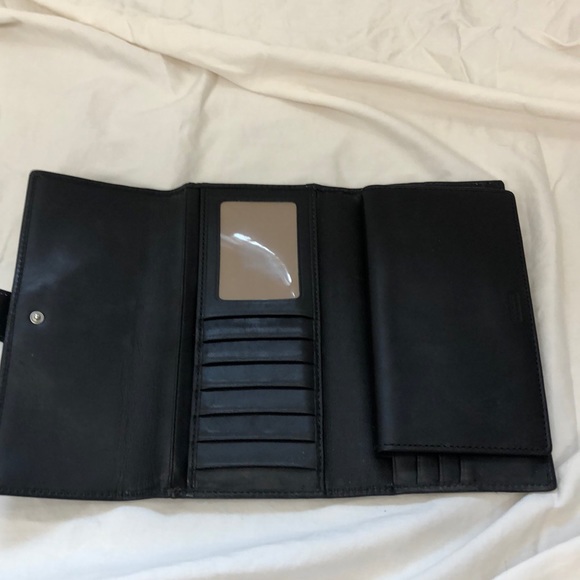 Coach Bags Authentic Black Leather Coach Checkbook Wallet Poshmark